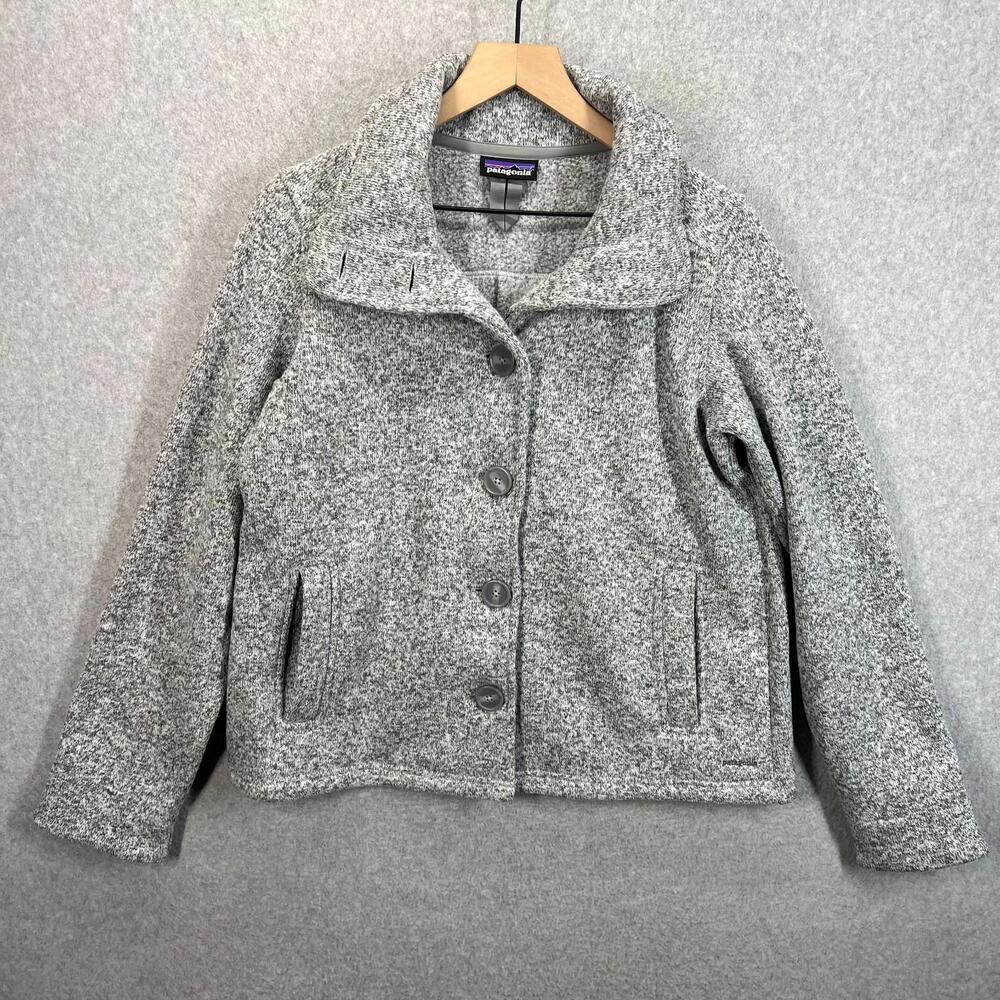 Patagonia Better Sweater Swing Jacket Button Front Gray Fleece Pockets Womens M